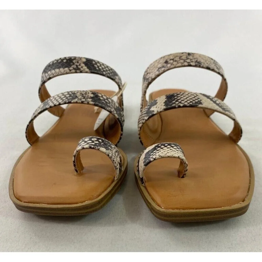 SUN + STONE women sandals shoes SS Sandyl 10011740500 leather brown 6M $98
